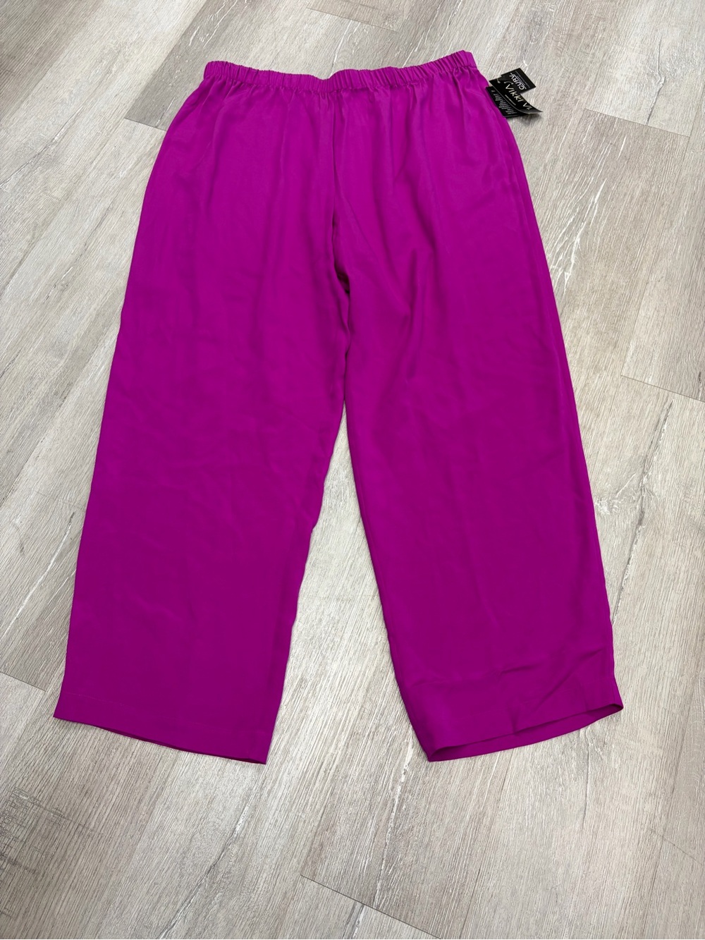 Vikki Vi Wide-Leg Silk Pants in Vibrant Magenta